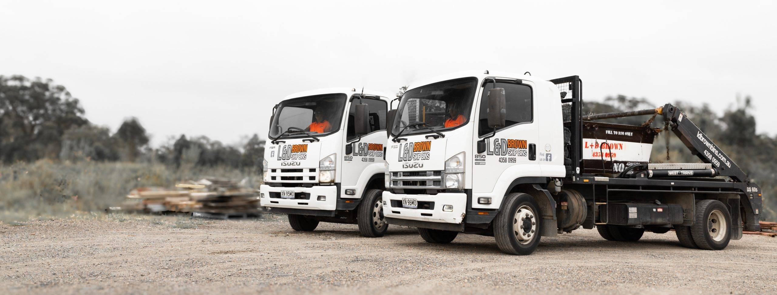 L & D Brown Skip Bins Truck in Central Coast